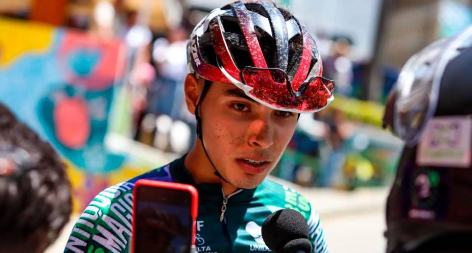Diego Pescador, quindiano de 18 años, fue el mejor de la Vuelta a Antioquia. Un muchacho que ilusiona en el relevo generacional del ciclismo colombiano. FOTO cortesía Éder Garcés