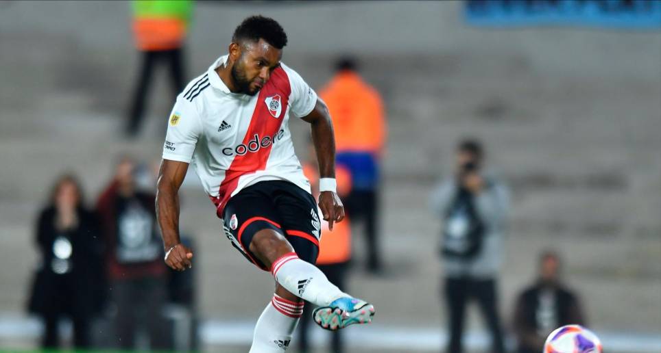 Miguel Ángel Borja y el gol con el que River Plate venció a Boca Juniors. FOTO @RiverPlate