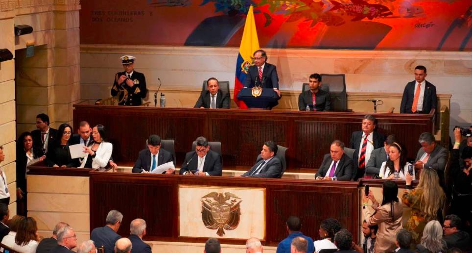 El presidente Gustavo Petro instaló las sesiones del Congreso este 20 de julio. FOTO: COLPRENSA