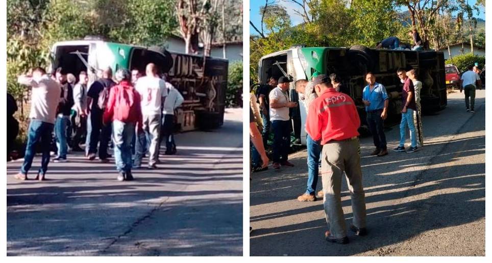 El accidente dejó un saldo preliminar de 10 personas lesionadas. FOTO: CORTESÍA