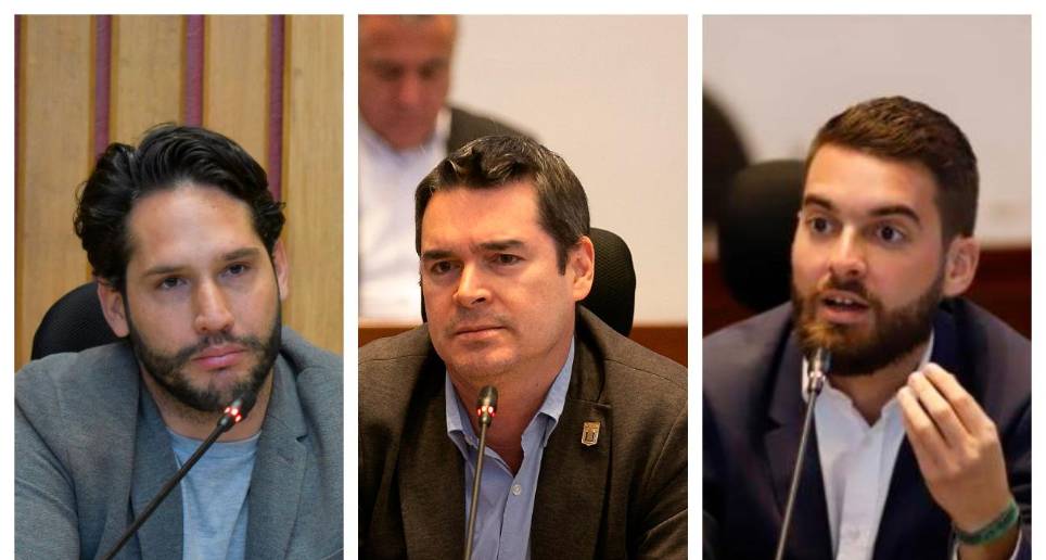 El diputado Camilo Calle (izq.), el concejal Jaime Cuartas (centro), el corporado Daniel Duque (der.). Todos aspiran por convertirse en mandatarios locales y regionales. FOTO: EL COLOMBIANO.