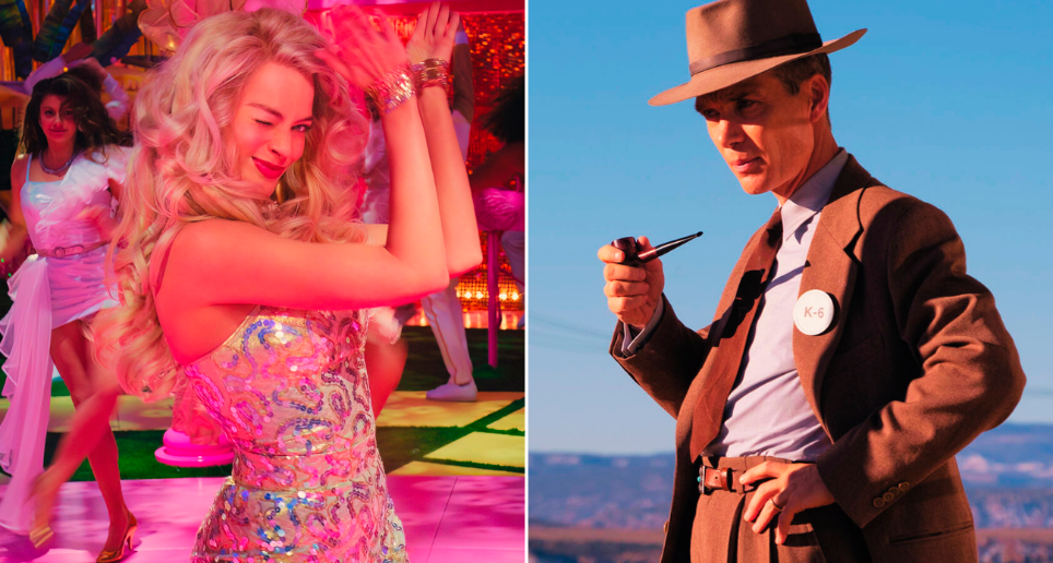 Margot Robbie y Cilliam Murphy son los protagonistas de Barbie y Oppenheimer, respectivamente. FOTOS Cortesía Warner Bros. Pictures y Universal Pictures. 