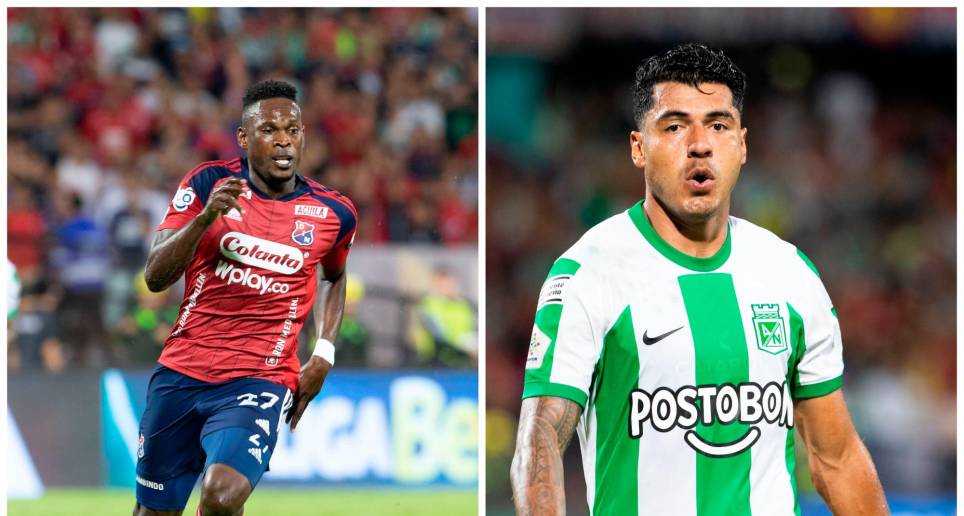 Díber Cambindo y Jefferson Duque son dos de los delanteros más importantes del fútbol colombiano. Ambos han aportado goles a sus equipos en este semestre. FOTOS: JAIME PÉREZ. 
