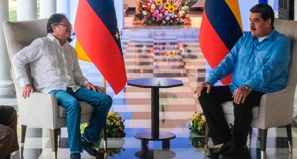 Nicolás Maduro y Gustavo Petro, presidentes de Venezuela y Colombia, respectivamente. FOTO: Cortesía