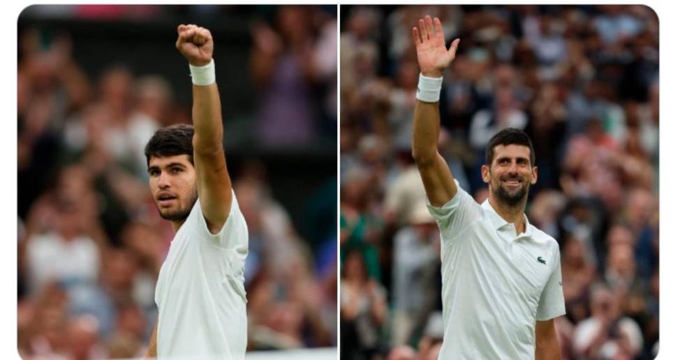 Carlos Alcaraz y Novak Djokovic disputan la final de Wimbledon, este domingo, desde las 8:00 de la mañana, hora de Colombia. FOTO TOMADA @WIMBLEDON 