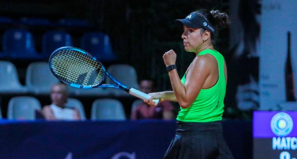 La colombiana celebra la victoria en el WTA 250 de Palermo y avanza a los cuartos de final de la competencia. FOTO TOMADA @LadiesOpenPA
