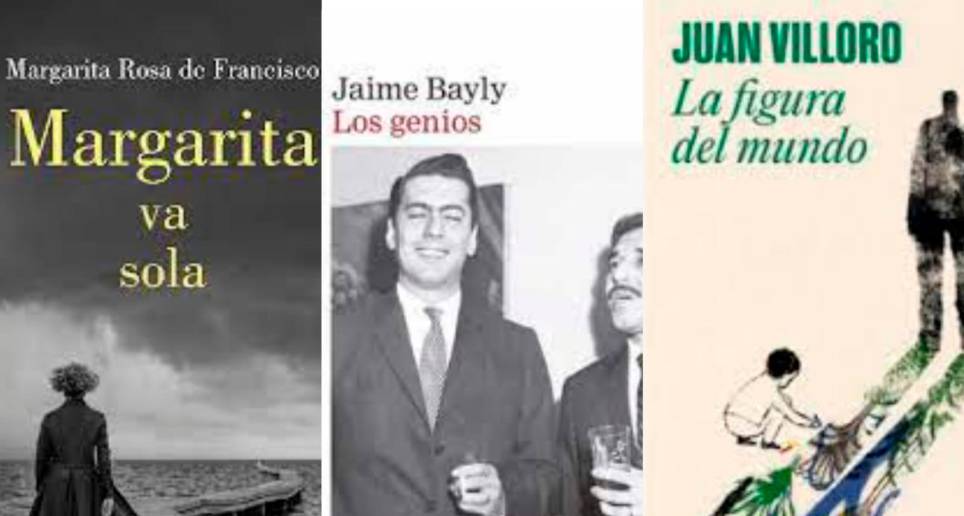 Libros de Margarita Rosa de Francisco, Jaime Bayly y Juan Villoro. FOTO Cortesía