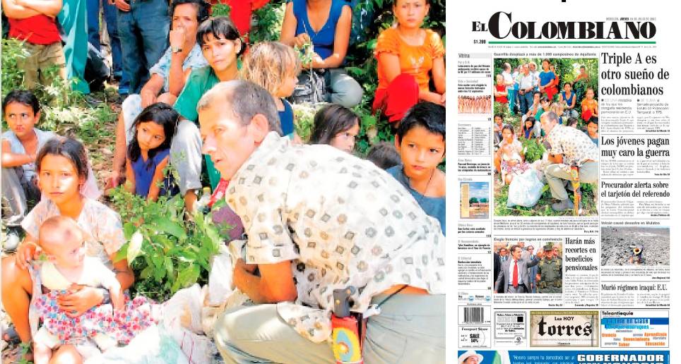 #UnDíaComoHoy hace 20 años: Guerrilla desplaza a 1.000 campesinos en Aquitania