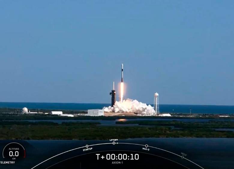 Así se vio el lanzamiento de la misión Axiom-1 desde Cabo Cañaveral. FOTO: SINC/AXIOM SPACE