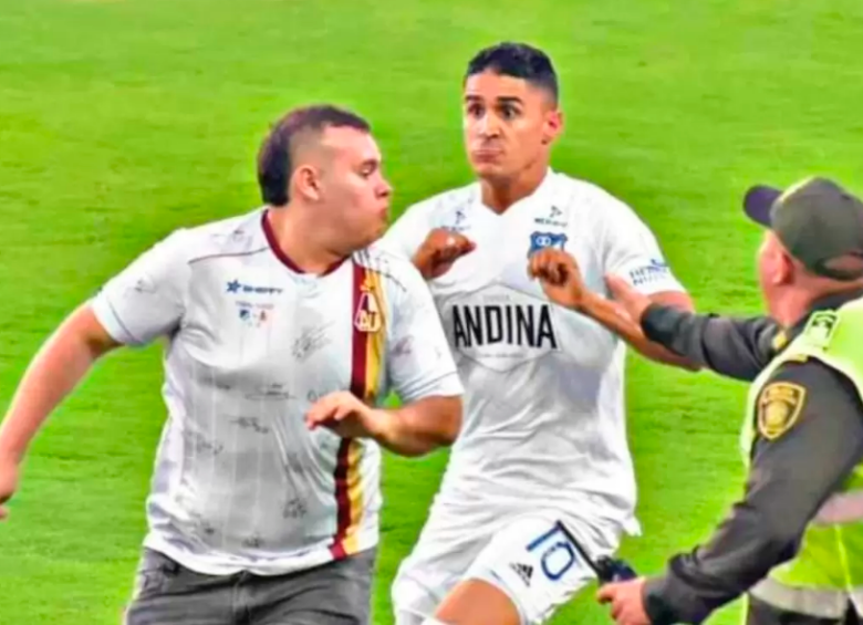 La agresión se presentó el 12 de febrero previo al partido de Tolima vs Millonarios por Ligabetplay 2023 1. FOTO CAPTURA DE PANTALLA