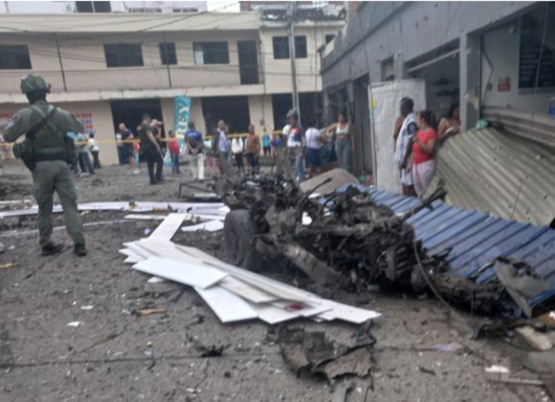 El carrobomba que destruyó la Alcaldía de El Patía, en Cauca, el pasado 10 de junio, fue uno de los 1.271 actos de terrorismo documentados en lo corrido del presente año. FOTO: CORTESÍA ALCADÍA DE PATÍA