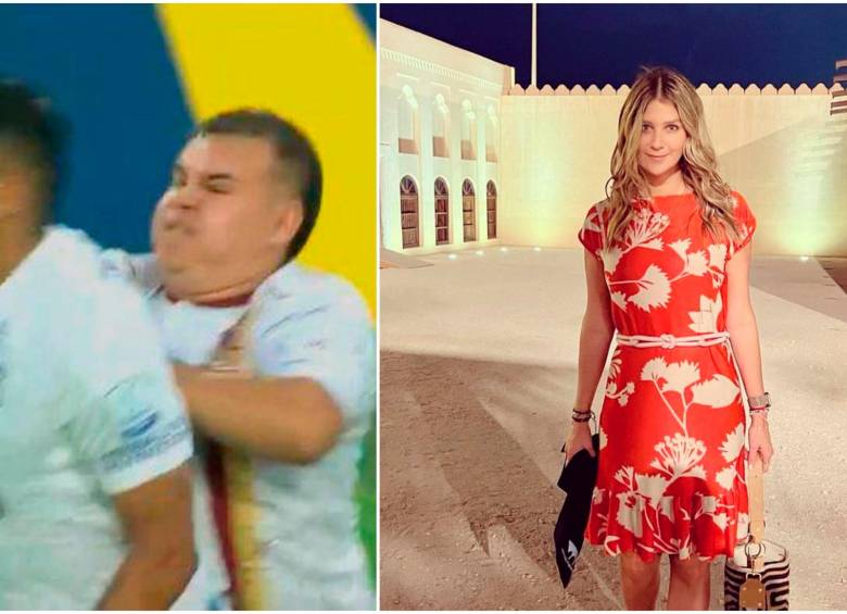 La periodista Andrea Guerrero se ha mostrado en desacuerdo con la actitud de Montengero al ingresar al estadio Manuel Murillo Toro y golpear a Cataño. FOTOS : CAPTURA DE PANTALLA Y TOMADA DEL INSTAGRAM DE @andreaguerreroquintero