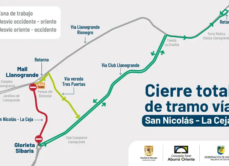 Desde el 3 de junio habrá cierre en la vía San Nicolás–La Ceja, ¿por qué?