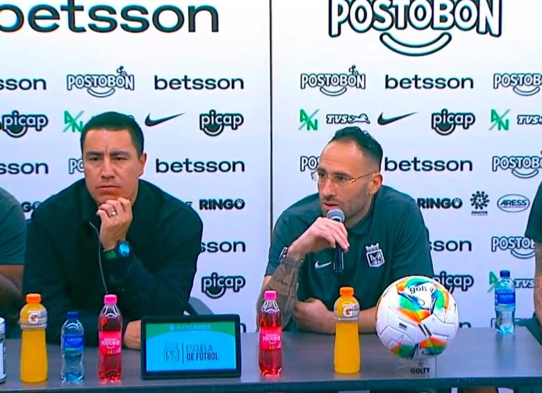 David Ospina durante la rueda de prensa tras el empate 1-1 con Millonarios. FOTO @LaPagVerdolaga