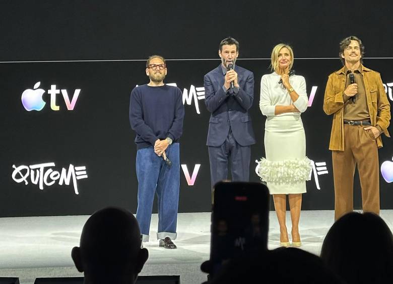 Jonah Hill, Keanu Reeves, Cameron Diaz y Matt Bomel presentaron la película Outcome que se estrenará el próximo 10 de abril. FOTO: Cortesía