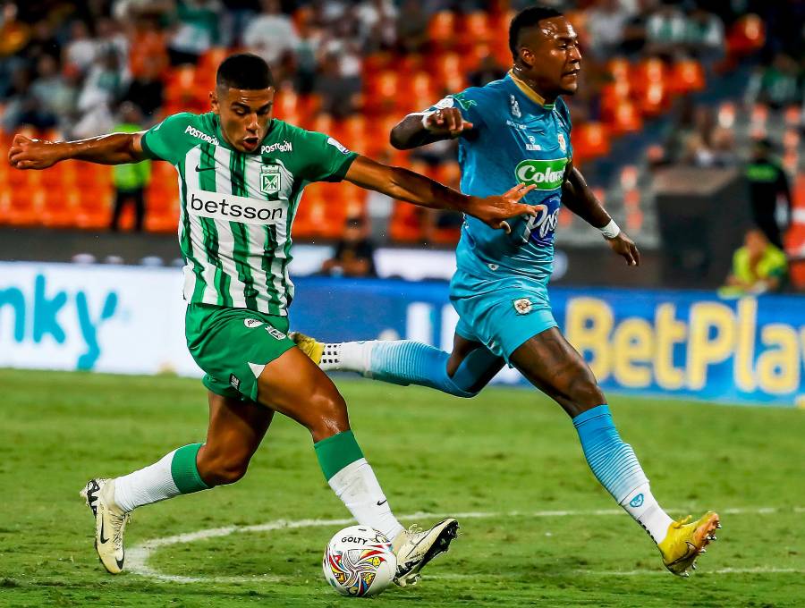 Emilio Aristizábal hizo 12 goles con Fortaleza y podría ser jugador importante para Nacional en 2026, aunque analizan la opción de que vaya a otros clubes. FOTO JAIME PÉREZ