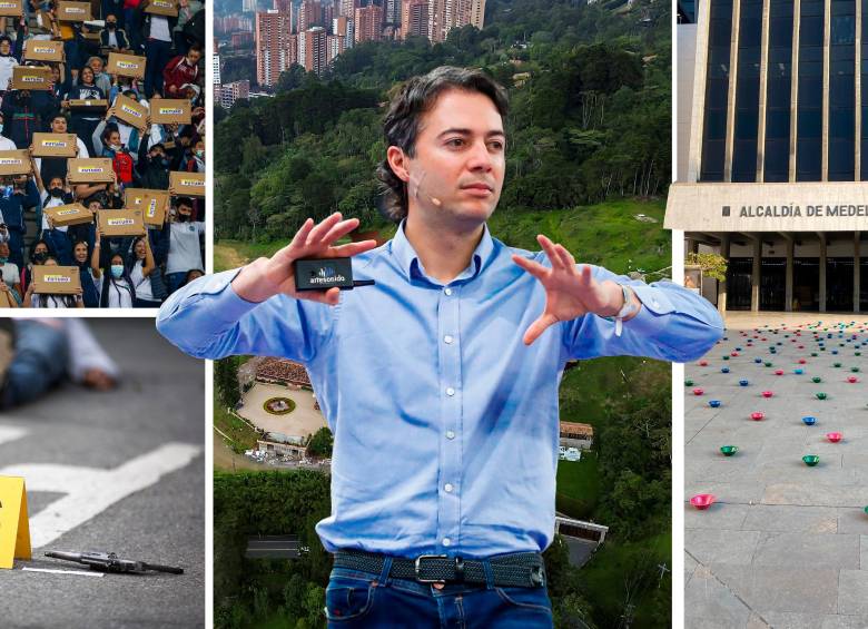El exalcalde Daniel Quintero ha incurrido en falsedades para defenderse de múltiples escándalos que ocurrieron durante su gobierno en Medellín, entre ellos los más sonados son las intentonas de compra por el lote Aguas Vivas, que el Distrito había recibido como compensación urbanística y que el quiso adquirir para, presuntamente, beneficiar a un grupo de privados, por otra parte están los cambios en el programa Buen Comienzo y en el mantenimiento de los jardines de la ciudad. FOTOS ARCHIVO Y CORTESÍA