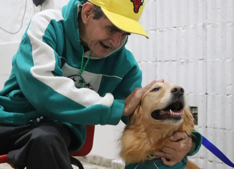 Uno de los perros que estuvo presente en el hogar geriátrico San Cristóbal. FOTO: Cortesía