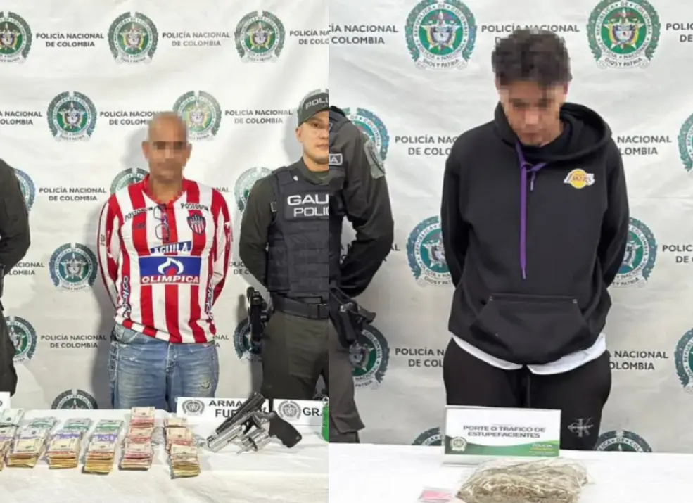 En medio de operativos relámpagos, capturaron a alias El Drago y alias Megan, de los grupos delincuenciales Los Doce y Los Mondongueros, respectivamente. FOTO: Cortesía.
