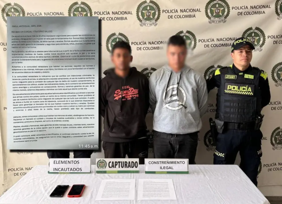 Foto: cortesía Policía Antioquia