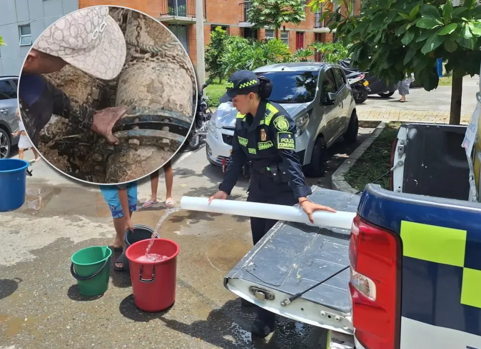 Más de 9.000 habitantes de La Pintada permanecen afectados por la falla en el acueducto que mantiene sin agua a gran parte del municipio. FOTOS: Alcaldía de La Pintada