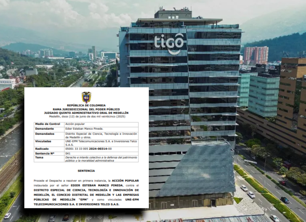 En su decisión, el Juzgado Quinto Administrativo Oral de Medellín consideró que en el acuerdo que autorizó la venta de Tigo - Une no se vulneraron derechos colectivos. FOTO: EL COLOMBIANO