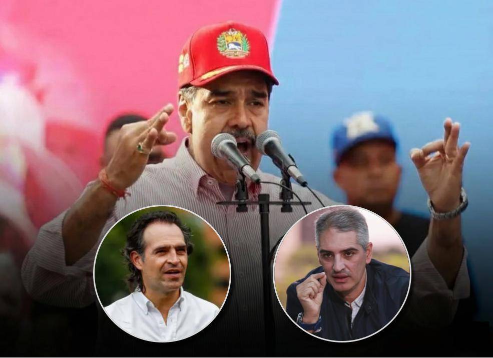 El alcalde de Medellín, Federico Gutiérrez, y el gobernador de Antioquia, Andrés Julián Rendón, celebraron la captura del líder del régimen venezolano. FOTOS: Xinhua y Archivo El Colombiano