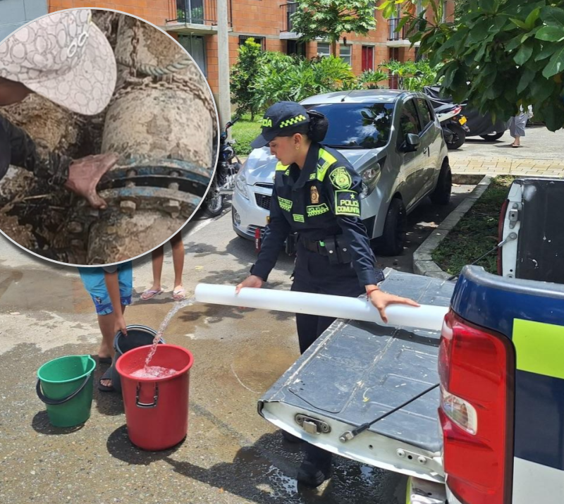 Más de 9.000 habitantes de La Pintada permanecen afectados por la falla en el acueducto que mantiene sin agua a gran parte del municipio. FOTOS: Alcaldía de La Pintada