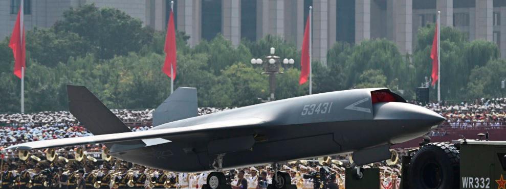 Esta es una de las aeronaves no tripuladas que presentaron las fuerzas armadas de China. FOTO: AGENCIA AFP.