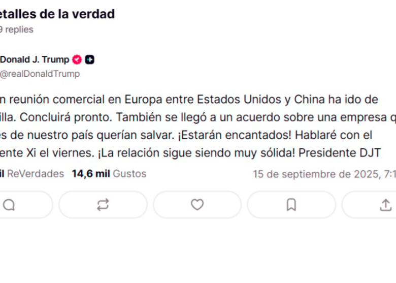 Trump asegura que ya hay acuerdo para que TikTok en EE. UU. pase a control estadounidense: “Hablaré con Xi Jinping el viernes”