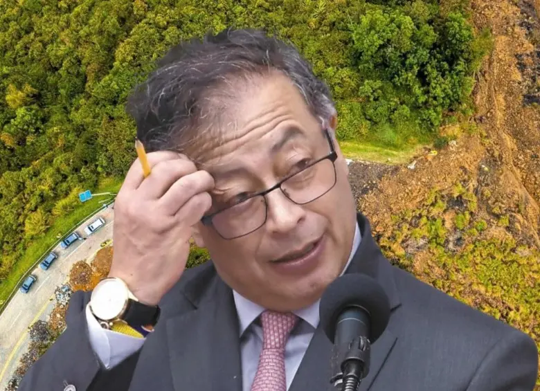 El presidente Gustavo Petro advirtió que no hay recursos para atender la emergencia en la vía al Llano, afectada por derrumbes en Cundinamarca. FOTO: Presidencia y Gobernación Cundinamarca.