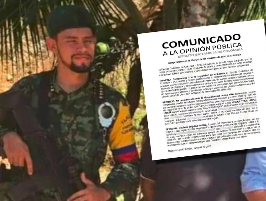 En la imagen principal, alias ‘Primo Gay’, y en miniatura, el comunicado amenazante del Clan del Golfo. FOTOS Cortesía y redes sociales.