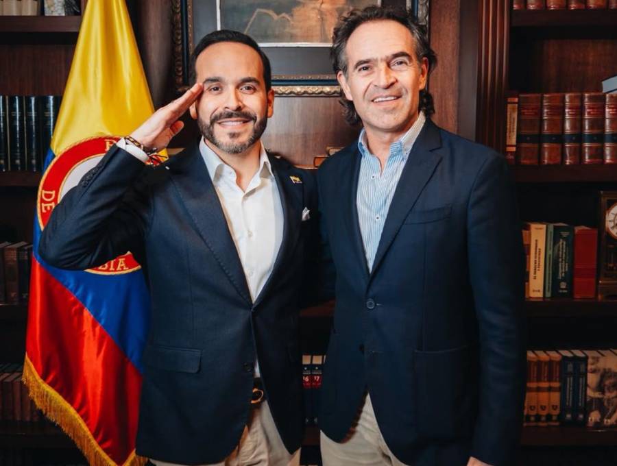 Abelardo de la Espriella, presidente electo de Colombia, y Federico Gutiérrez, alcalde de Medellín. FOTO Alcaldía de Medellín.