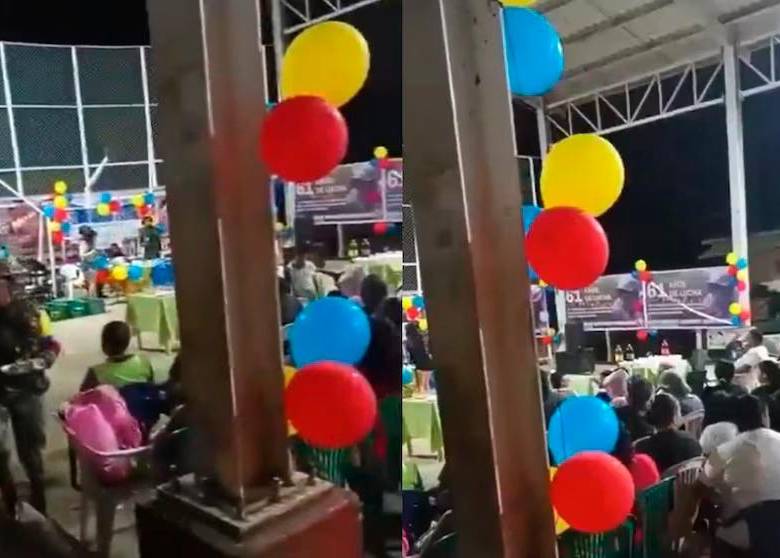Esta fue la celebración organizada por los disidentes donde se aprecian lo que parecen menores de edad. FOTO: Captura de video