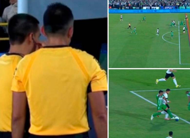 La Dimayor liberó los audios del VAR en la jugada polémica en la que se anuló el gol de Internacional de Bogotá. FOTOS PANTALLAZOS TOMADOS DE LA TRANSMISIÓN DE WIN SPORTS+
