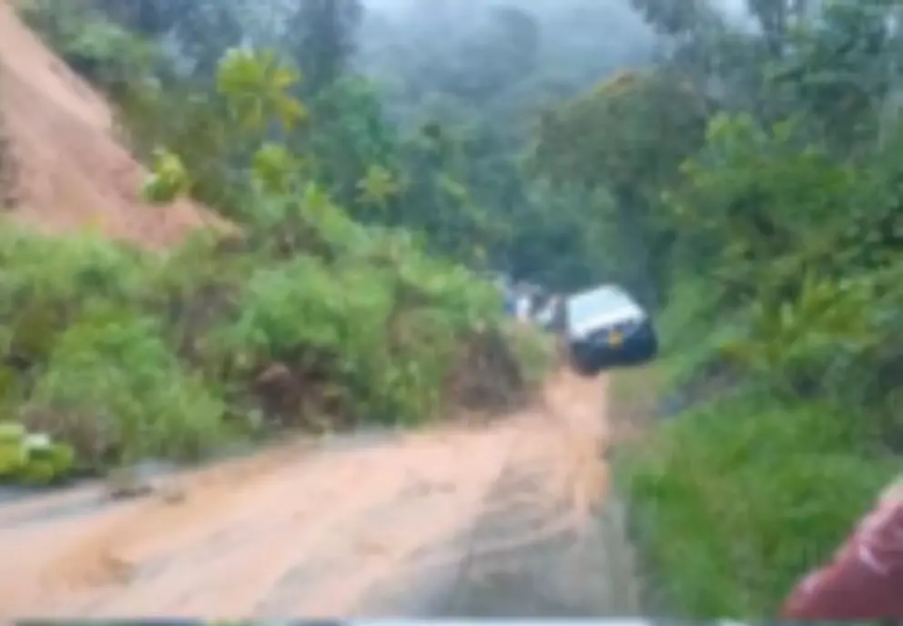 Derrumbes en la autopista Medellín-Bogotá. Foto: captura de video