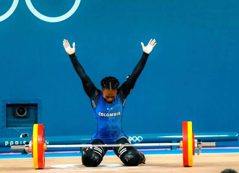 Yenny Álvarez fue la primera pesista colombiana en entrar en acción en Juegos Olímpicos. FOTO: Cortesía Ministerio del Deporte