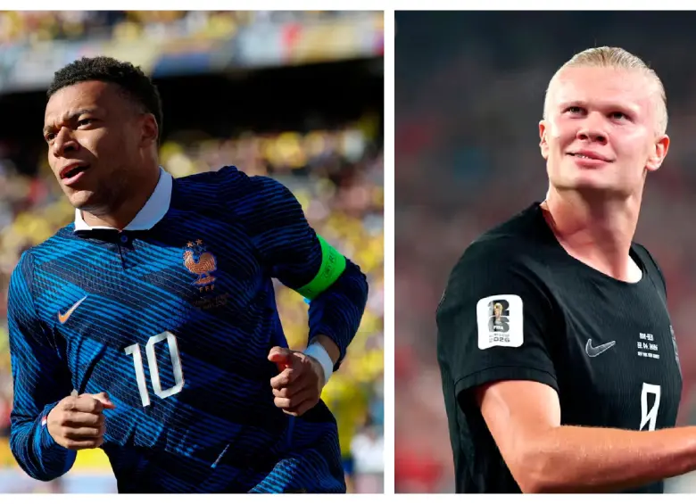 Kylian Mbappé y Erling Haaland, dos de los jugadores del momento en el Mundial-2026. FOTO: AFP