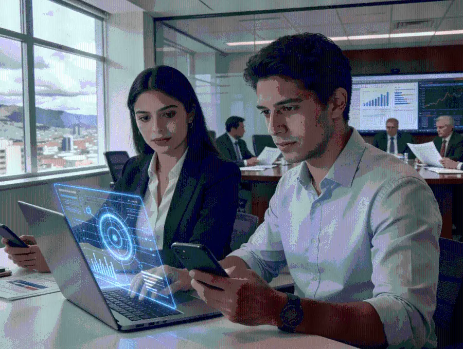 Ilustración de inteligencia artificial; según CINTEL, el 48% de los usuarios de internet en Colombia ya utiliza herramientas de IA principalmente para tareas académicas y laborales.