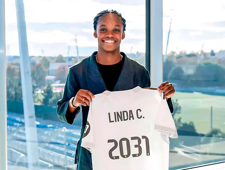 Linda Caicedo renovó su contrato con el Real Madrid hasta junio de 2031. FOTO TOMADA X@realmadridfem