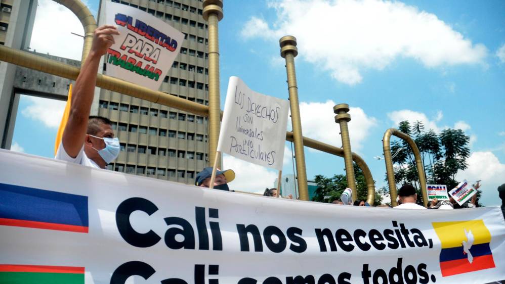 La marcha se cumplió de forma pacífica sin bloqueo de vías. Foto José luís Guzmán, El País de Cali. Foto José Luis Guzmán, El País de Cali 