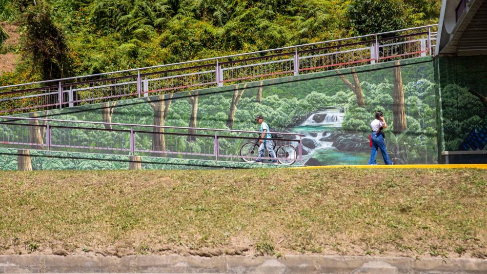 La riqueza hídrica de Antioquia también se plasmó en estos murales. Fotos: Carlos Velásquez