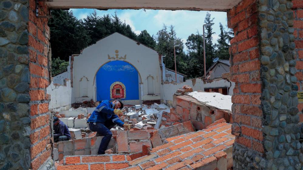 La evacuación de este templo se efectuó el 24 de marzo de 2018 por una orden del Dagrd. FOTO JUAN ANTONIO SÁNCHEZ OCAMPO