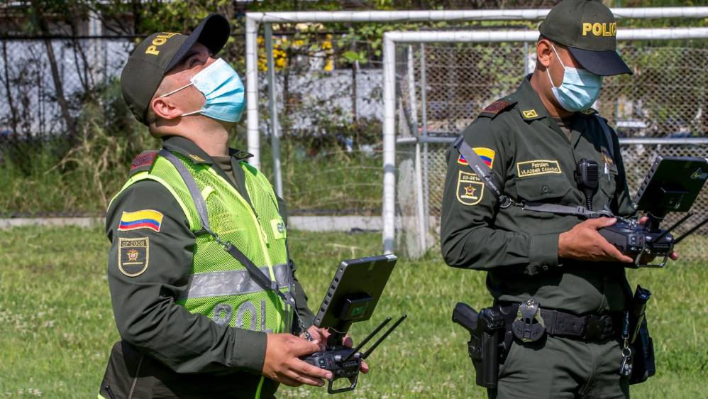 Los drones son utilizados para la vigilancia y control de los lugares, donde las autoridades han identificado se comenten diferentes delitos . Foto Juan Antonio Sánchez Ocampo