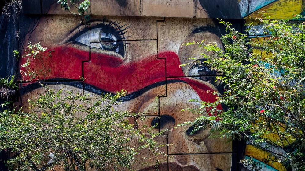 Los murales y naturaleza cobran vida cuando se aprecian juntas. Fotos Julio César Herrera.