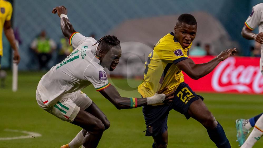 Moisés Caicedo (23) anotó el empate parcial de los ecuatorianos contra Senegal, que puso a soñar, por un par de minutos, a los sudamericanos con la clasificación a la segunda instancia de la Copa del Mundo. FOTO: JUAN ANTONIO SÁNCHEZ