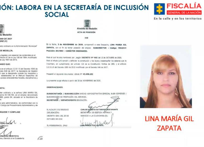 Decreto del nombramiento de Lina María Gil Zapata. 