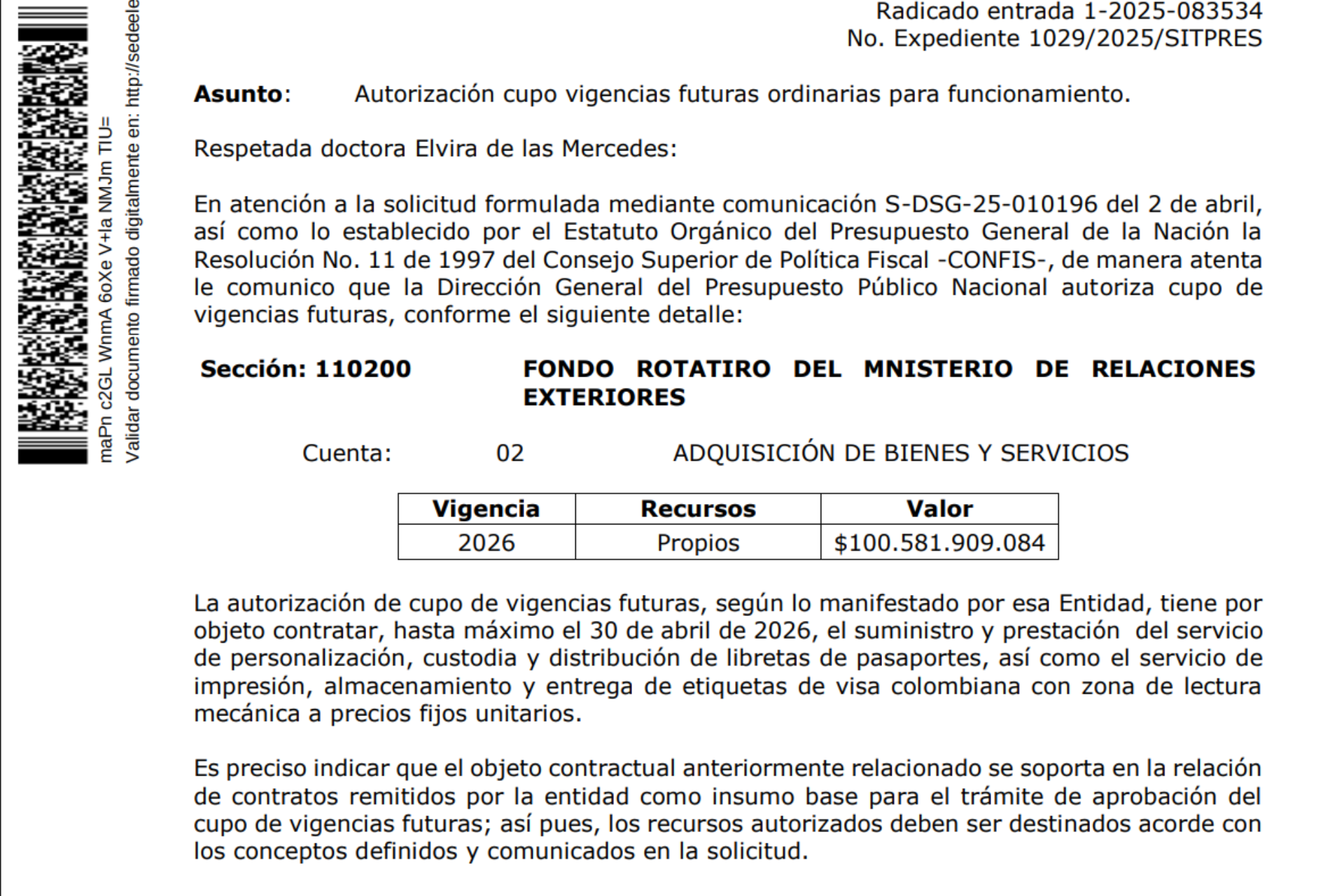Thomas Greg and Sons ya firmó prórroga de contrato de pasaportes con el Gobierno por $161 mil millones; estos son los detalles