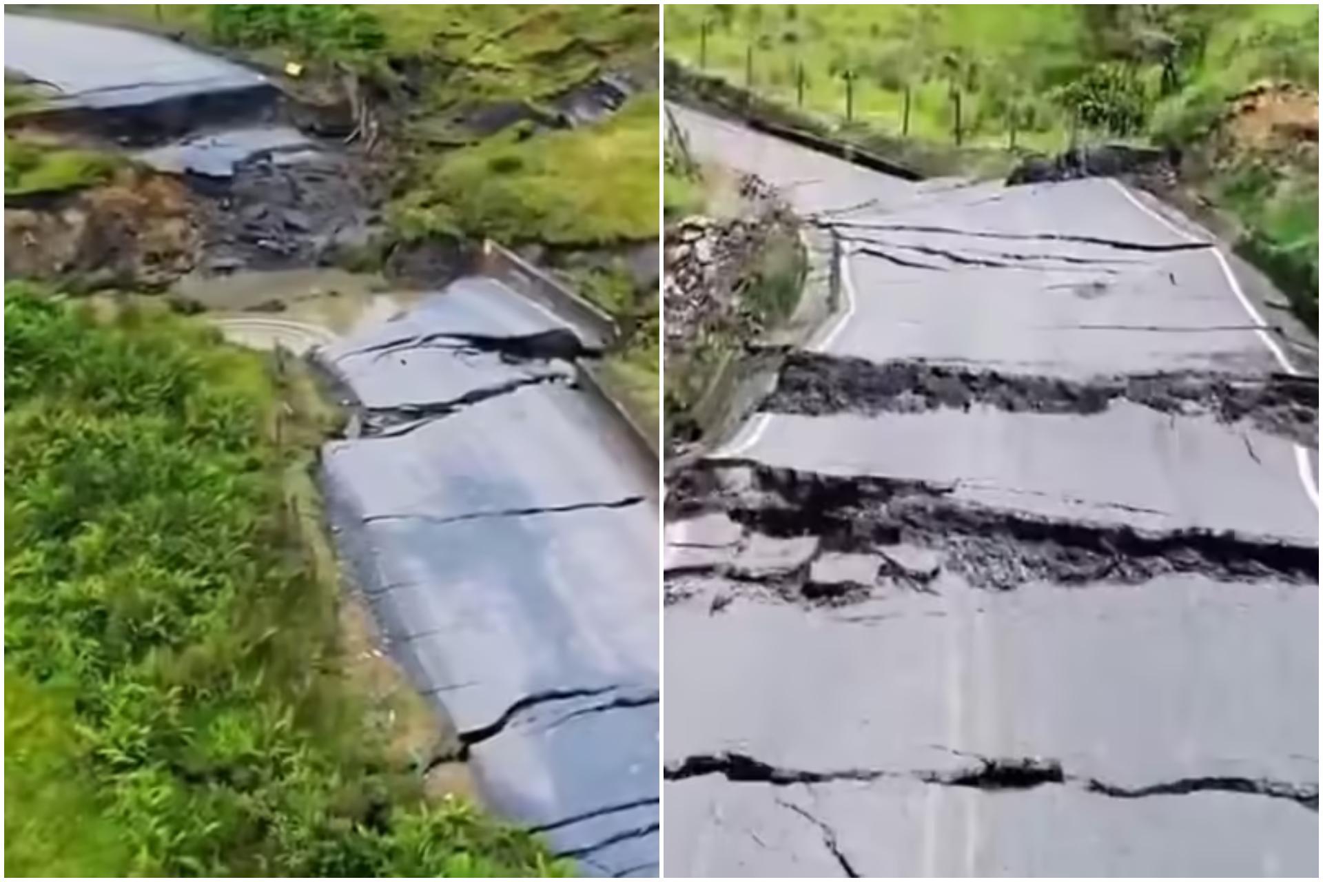 Video | Derrumbe dejó completamente destruida gran parte de la vía Transversal del Carare, en Santander; hay 25 veredas incomunicadas