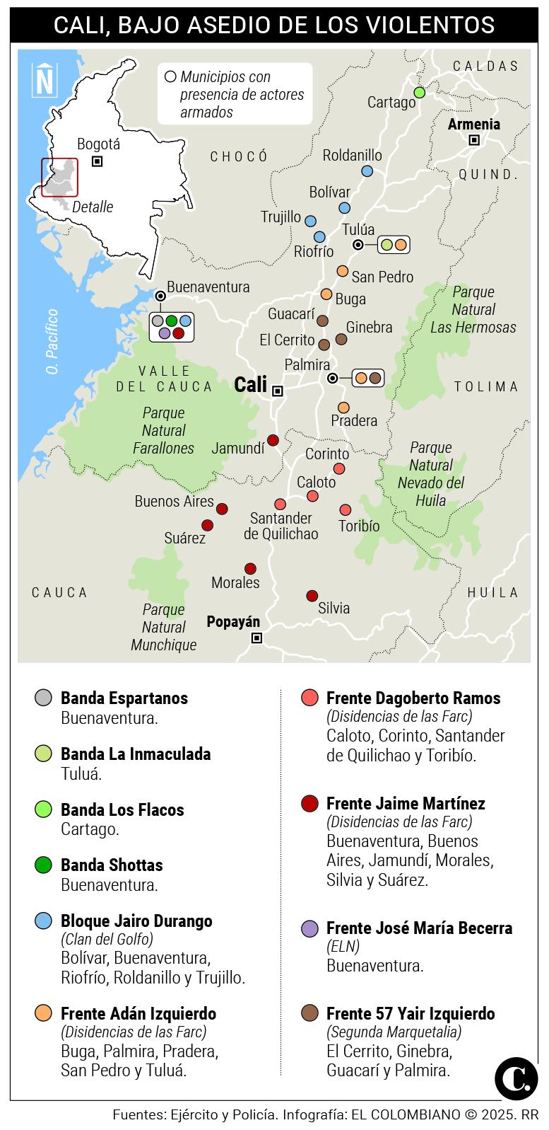 Bombas, cocaína y oro ilícito: los males que rodean a Cali